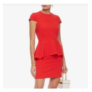 alice and olivia red peplum dress Alice and Olivia Red Peplum Sheath Dress Size 4